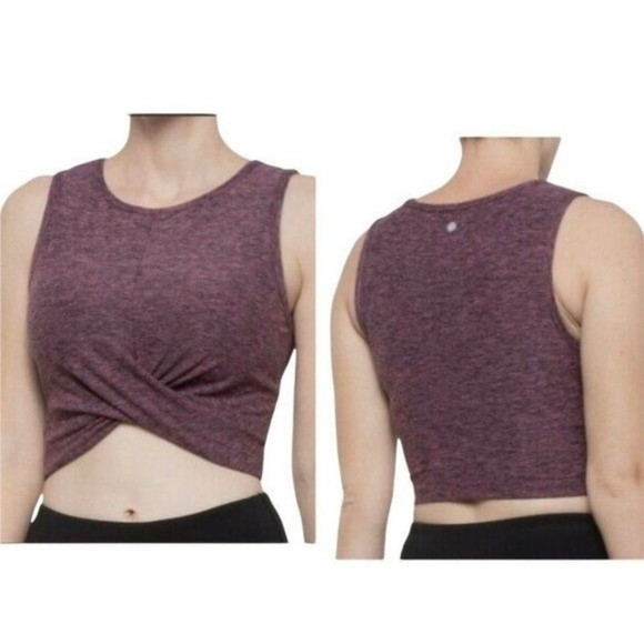 Yogalicious Tops - Yogalicious Lux Crisscross Crop Top in Dark Pink